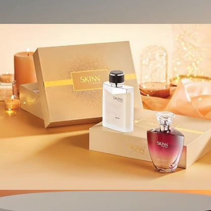 Skinn RAW & Celeste Perfume Combo [Him & Her] [50 mL Each} + Mini Jewellery Kit