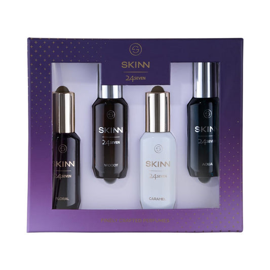 Skinn 24Seven Gift Pack EDP | 4 x 20ml Perfumes for Men & Women | Gift pack | Best online Price in India | Noida