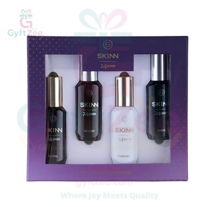 Skinn 24Seven Gift Pack EDP | 4 x 20ml Perfumes for Men & Women | Gift pack | Best online Price in India | Noida