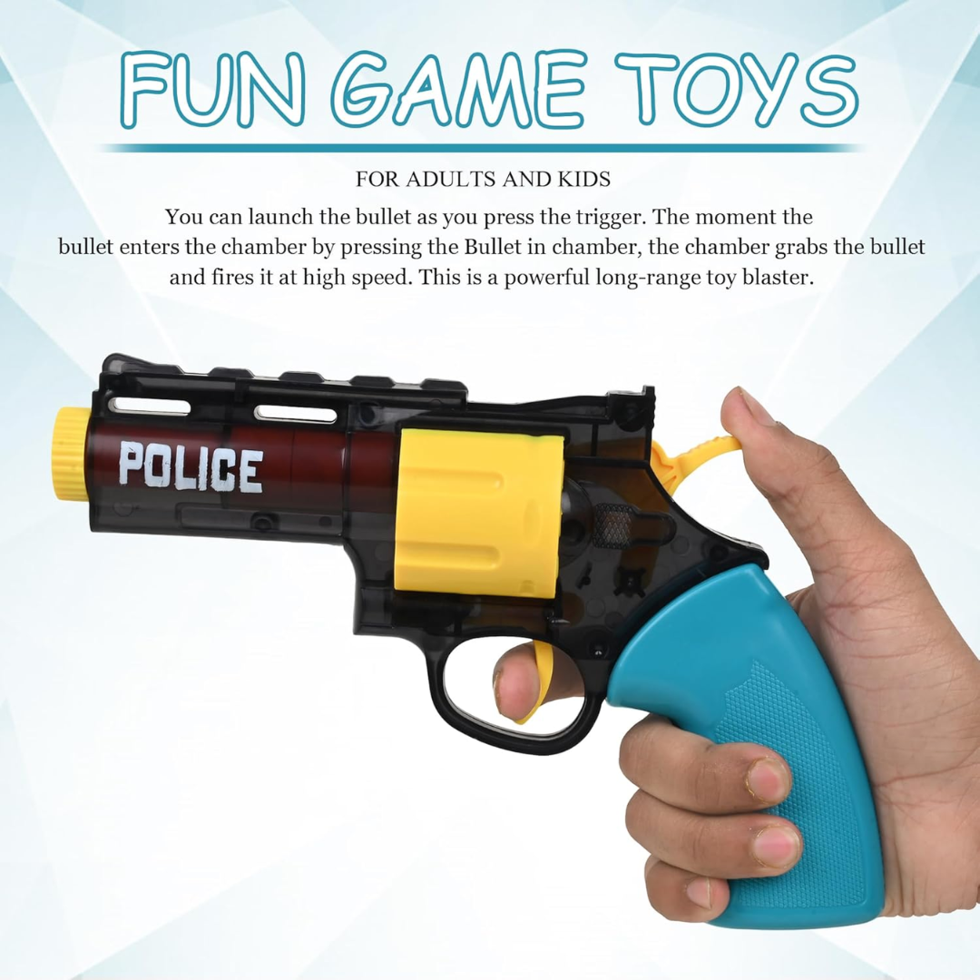 Soft Bullet Toy Gun with Target Figure – Small Safe Shooting Game for Kids