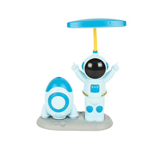 Space Theme USB Rechargeable Astronaut Lamp with Rocket Pencil Sharpener & Pen Holder