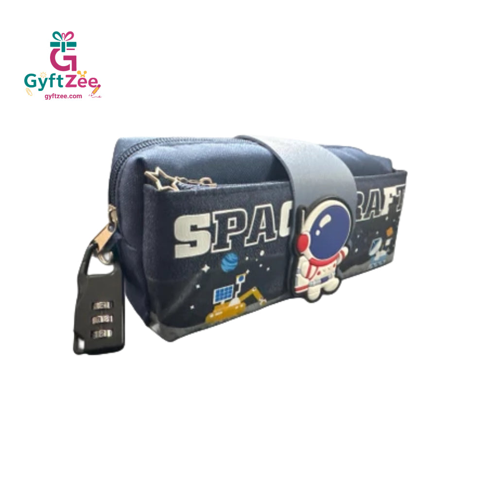 Rectangle Pencil Pouch with Space Character Design