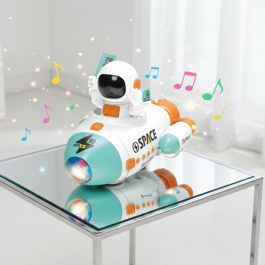 [Random color] Space Rocket Car – Lights, Music & 360° Rotating Fun!