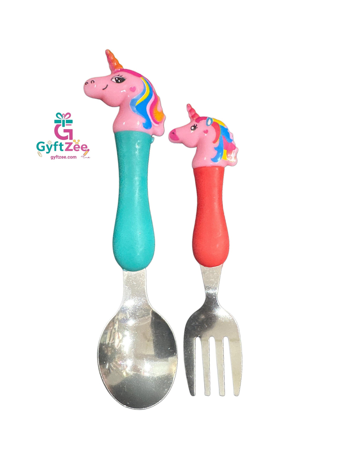 Stainless Steel Unicorn Spoon and Fork Set for Kids – 4-Piece Fete Propz Cutlery Set