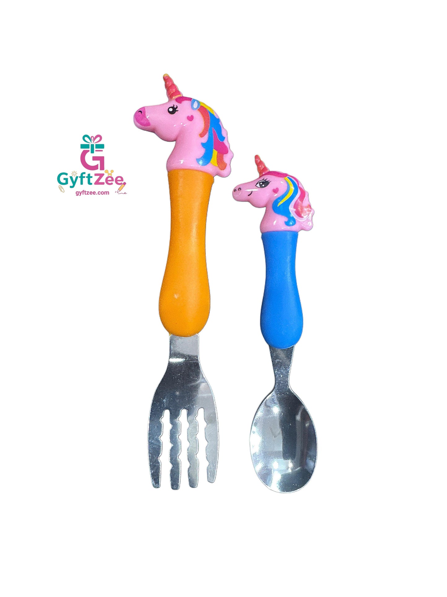 Stainless Steel Unicorn Spoon and Fork Set for Kids – 4-Piece Fete Propz Cutlery Set