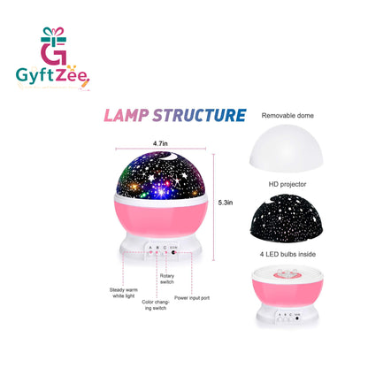 [Random Colors] Star Master Galaxy Night Projector Lamp - 360 Rotating Colorful Lights