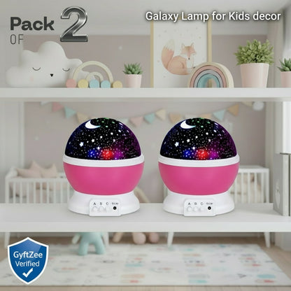 [Pack of 2 - Twins, Random Colors] Star Master Galaxy Night Projector - 360 Rotating Lights