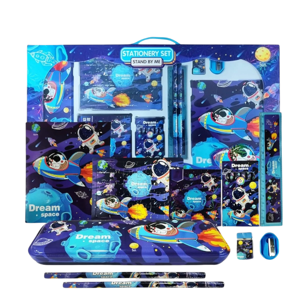 [Random design] All-in-One Stationery Perfect Gift Set | (Dream Space, Spiderman, Doraemon, Dinosaur, Frozen Fever)