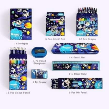 [Random design] All-in-One Stationery Perfect Gift Set | (Dream Space, Spiderman, Doraemon, Dinosaur, Frozen Fever)