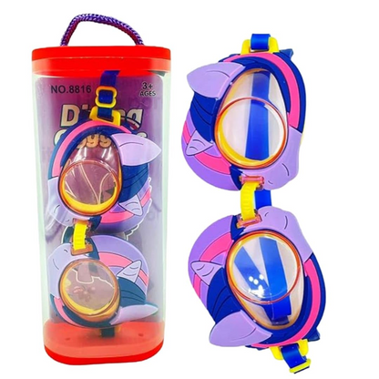 (1 pcs, random design) Kids Swimming Goggles (Age 3-8) | Anti-Fog, UV Protection