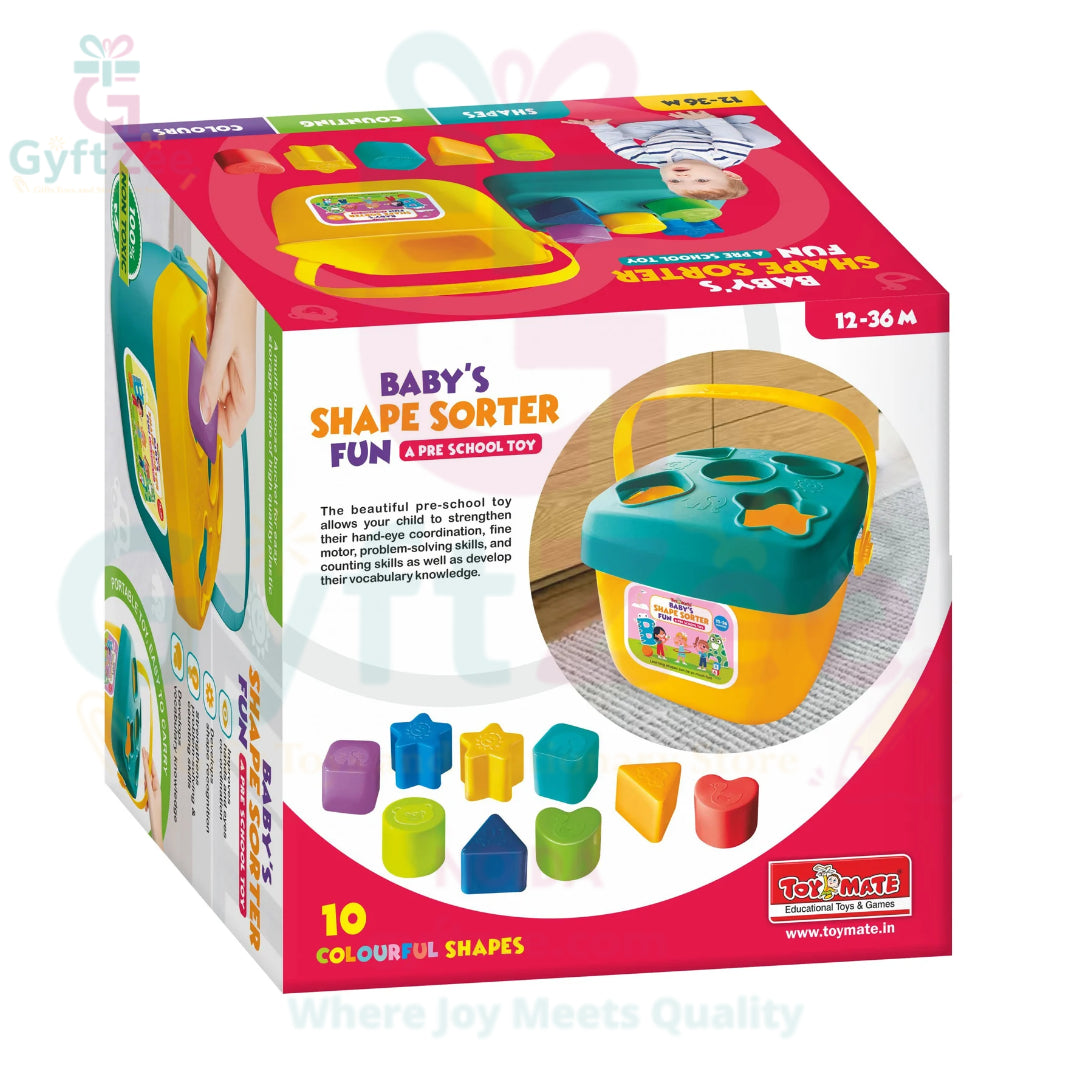 Toymate Baby’s Shape Sorter Fun – Educational Shape Matching Toy for Toddlers