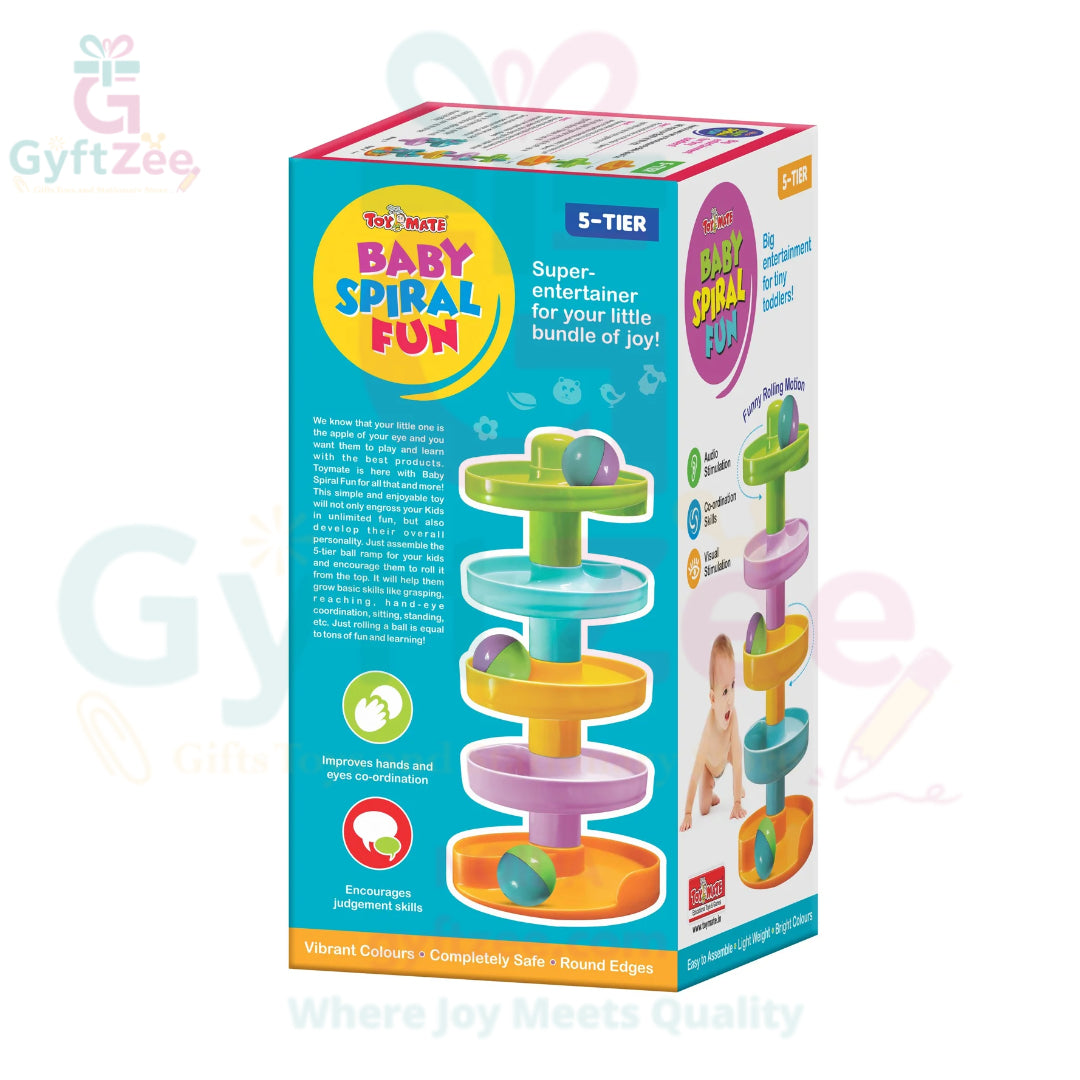 ToyMate Baby Spiral Fun – 5-Tier Rolling Ball Activity for Infants & Toddlers