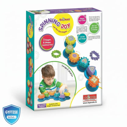ToyMate Spinning Joy toy set packaging with a child playing with the toys.