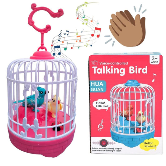 [Random design/colour] Talking Chirping Bird Toy in Hanging Cage