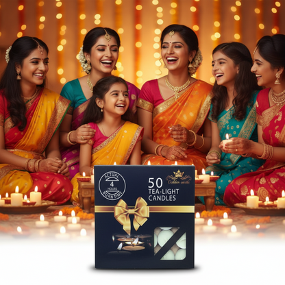 (50 Piece) Tea Light Candle Box – Round Shape