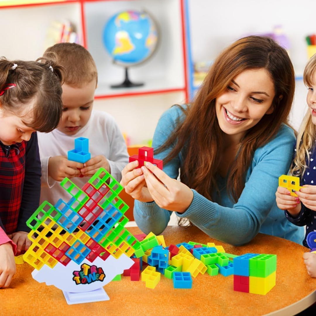 Tetra Tower Game – 32-Piece Block Balancing & Stacking Toy