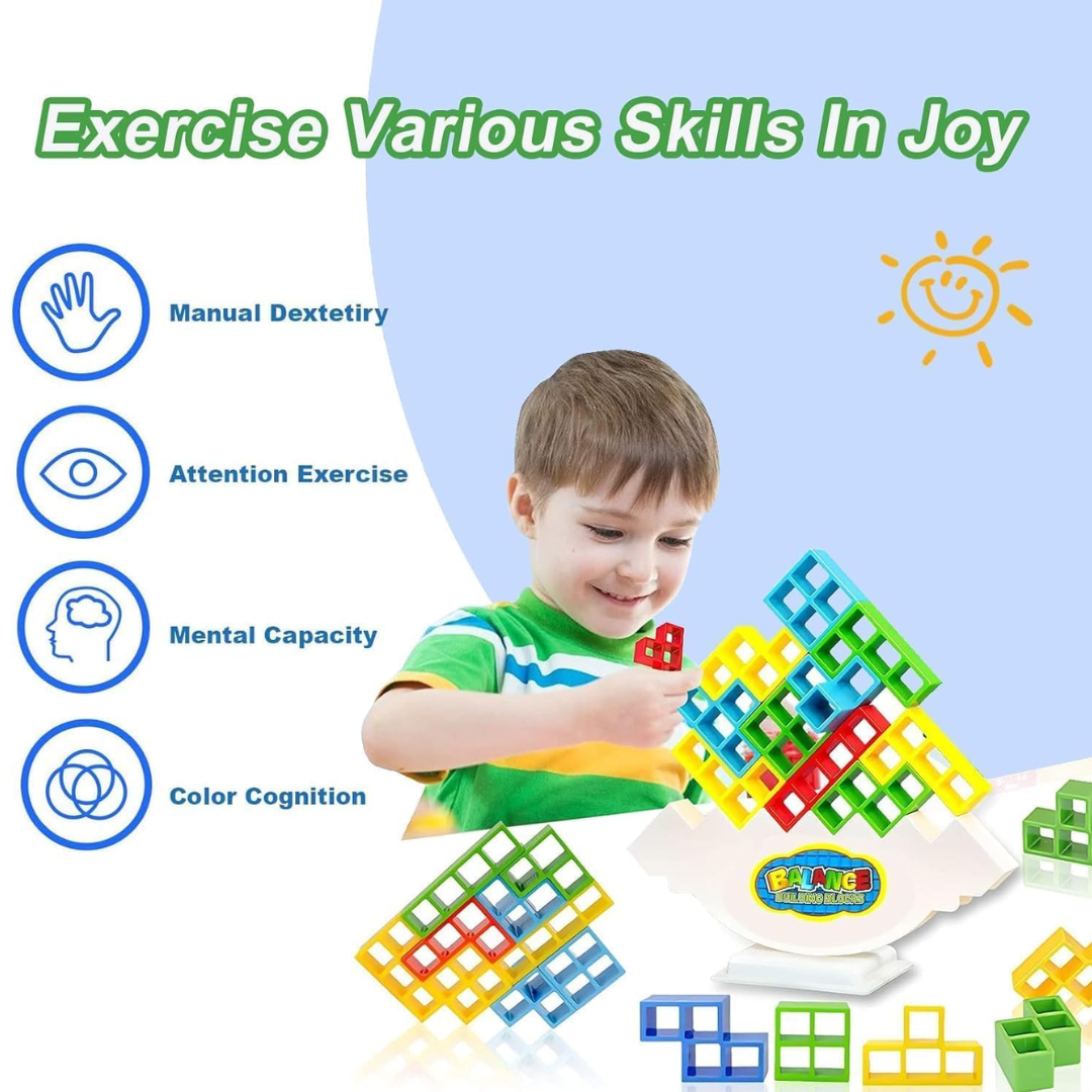 Tetra Tower Game – 32-Piece Block Balancing & Stacking Toy
