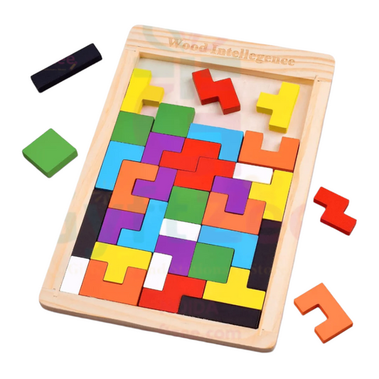 Wooden Russian Blocks Tetris Puzzle | Brain-Boosting Game for Kids