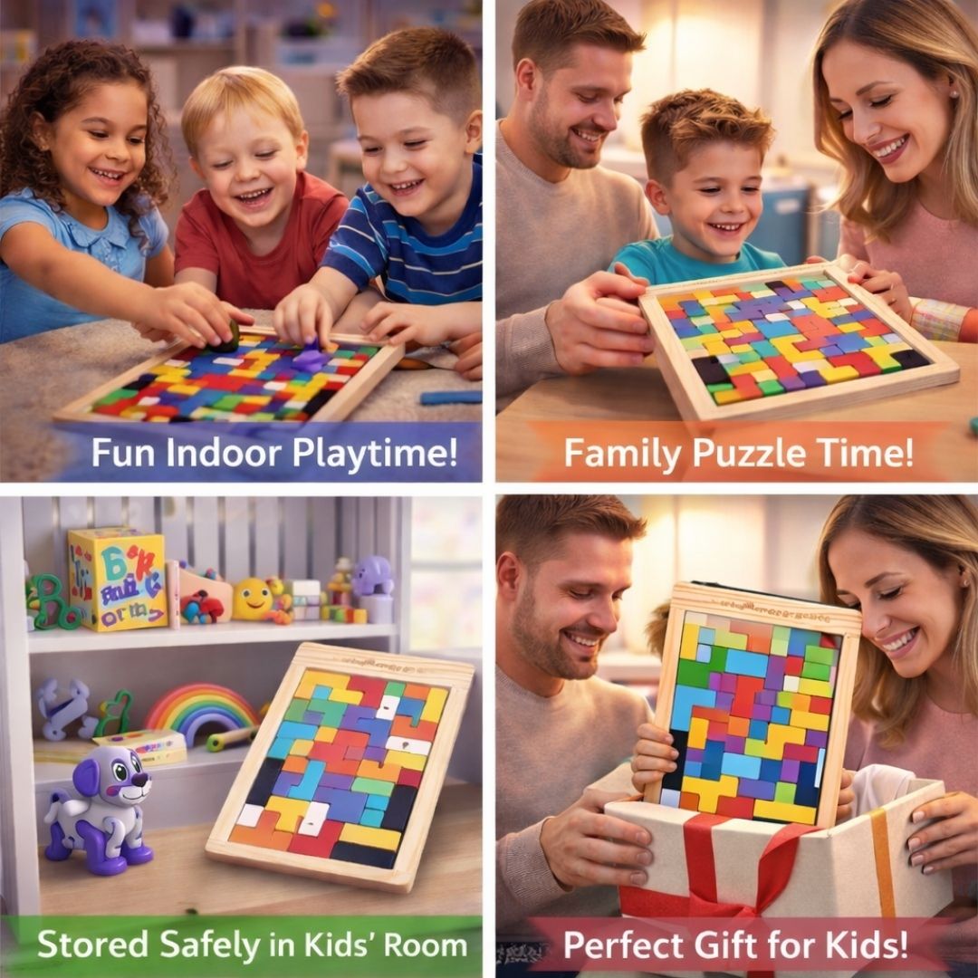 Wooden Tetris Puzzle | Brain-Boosting