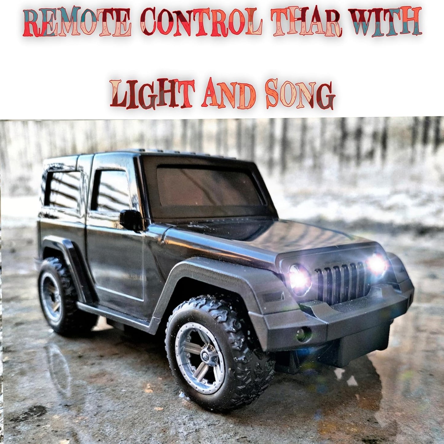 Remote Control Thar Toy Car – Rechargeable with Lights & Music