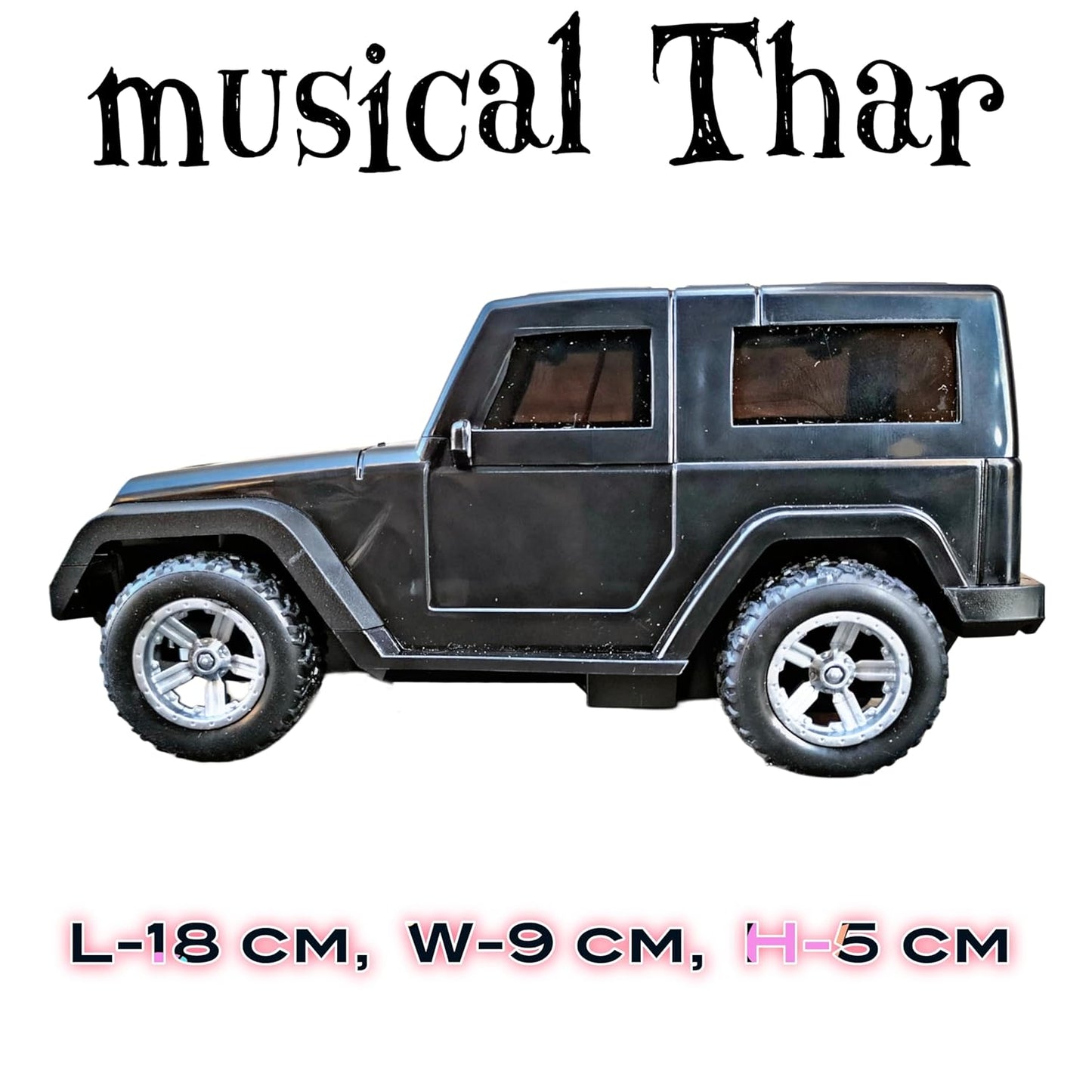Remote Control Thar Toy Car – Rechargeable with Lights & Music
