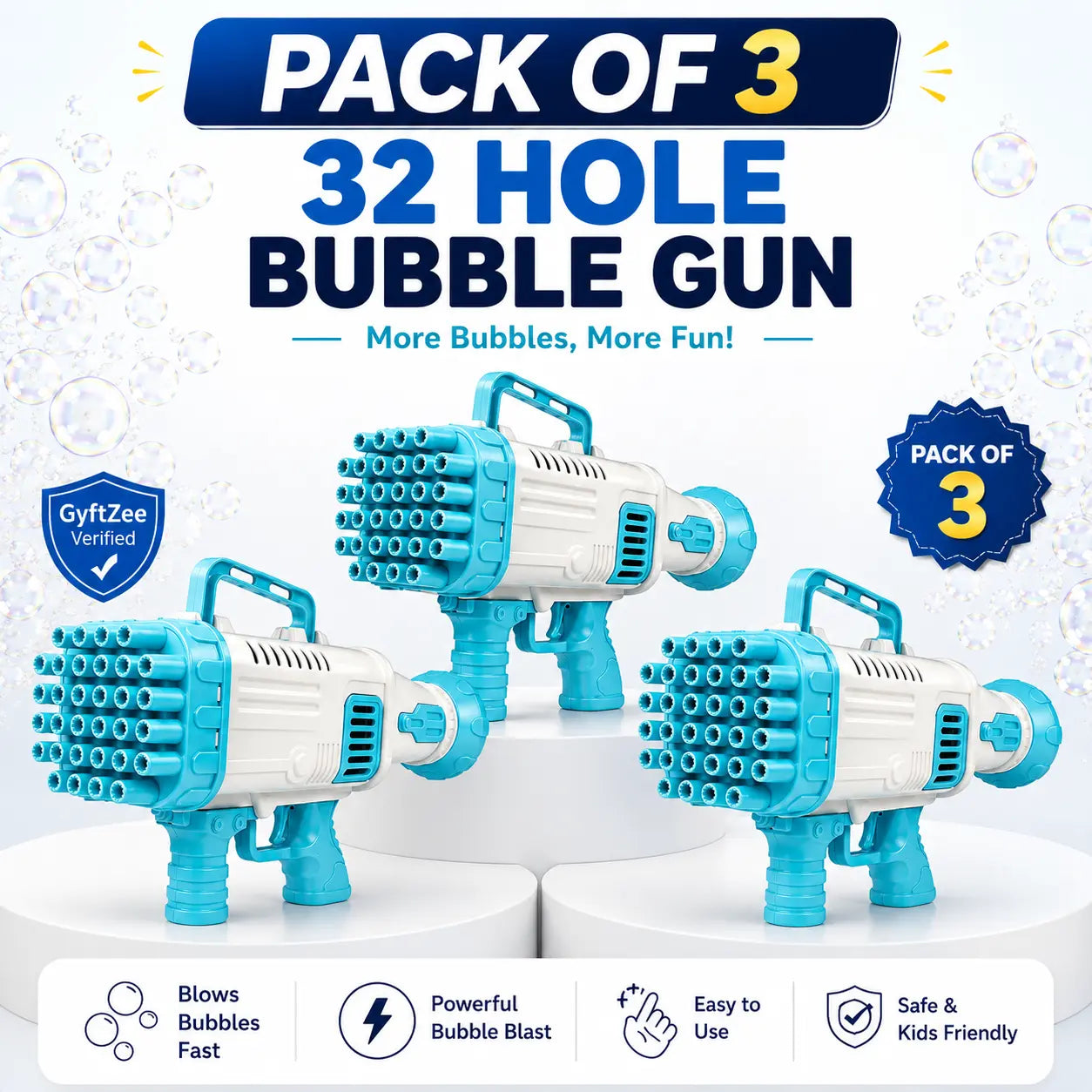 [Assorted] 32 Hole Bubble Gun + Projector Camera Keychain [3+ years]