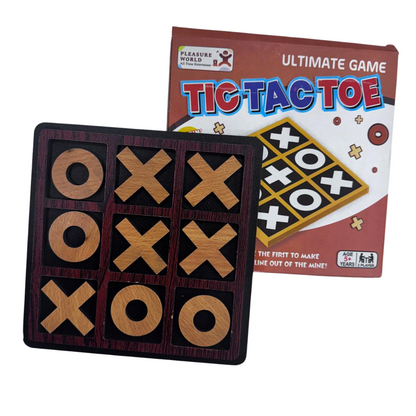 Tic Tac Toe Game – Premium Bamboo 7x7” Eco-Friendly Classic Board Game for Kids & Family Fun
