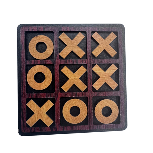 Tic Tac Toe Game – Premium Bamboo 7x7” Eco-Friendly Classic Board Game for Kids & Family Fun