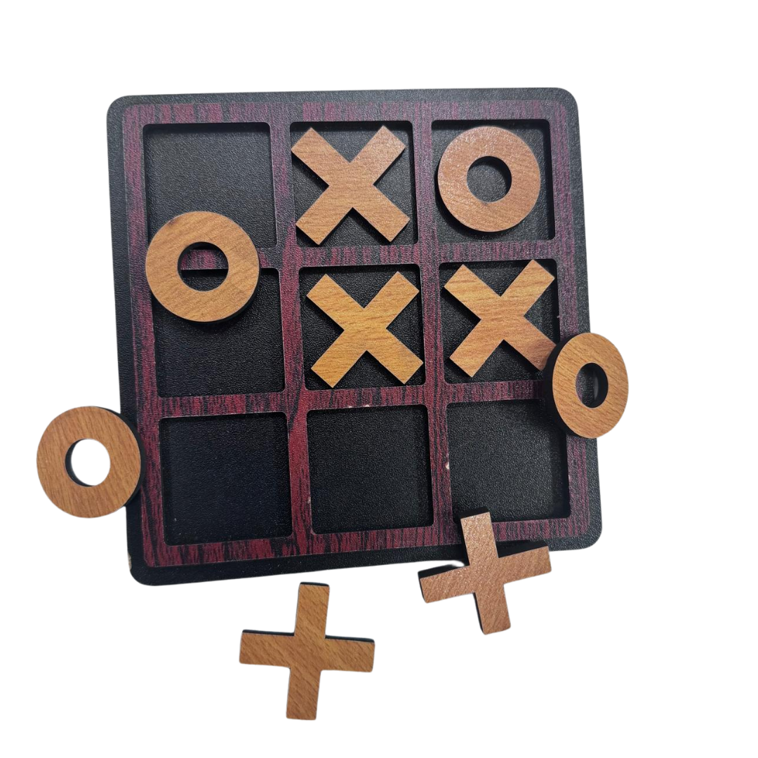Tic Tac Toe Game – Premium Bamboo 7x7” Eco-Friendly Classic Board Game for Kids & Family Fun