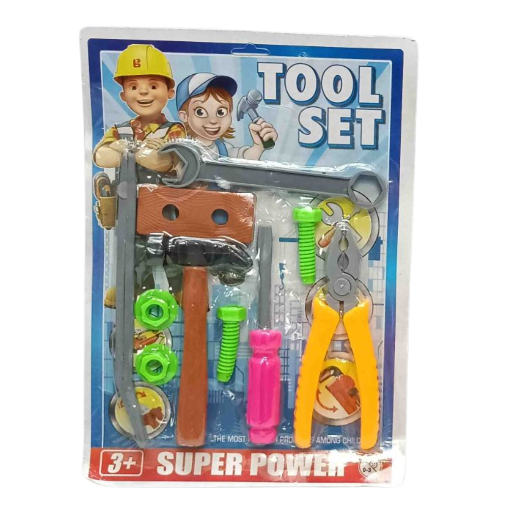 (Random color) Kids Plastic Tool Set – Safe & Durable Pretend Play DIY Kit for Kids