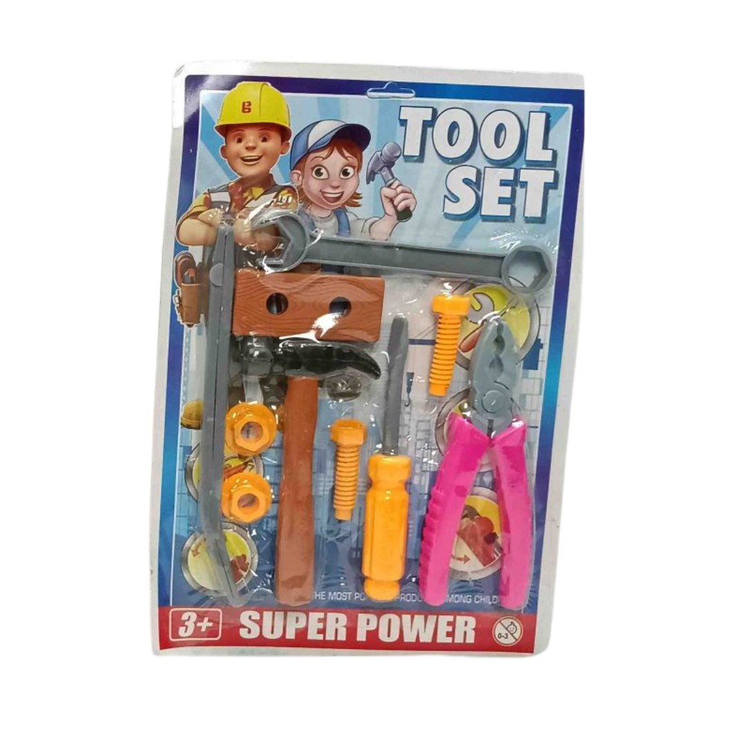 (Random color) Kids Plastic Tool Set – Safe & Durable Pretend Play DIY Kit for Kids