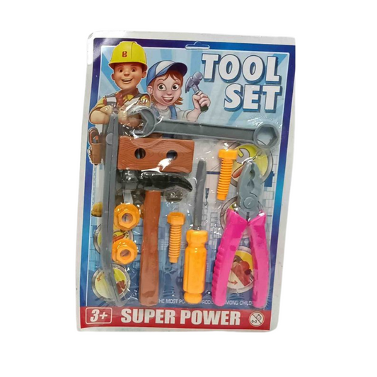 (Random color) Kids Plastic Tool Set – Safe & Durable Pretend Play DIY Kit for Kids