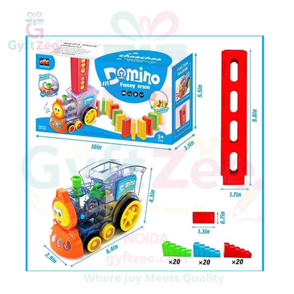 Domino Train Toy Set - Automatic Stacking with Lights & Sound