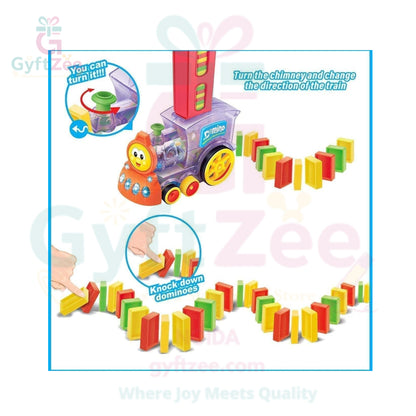 Domino Train Toy Set - Automatic Stacking with Lights & Sound
