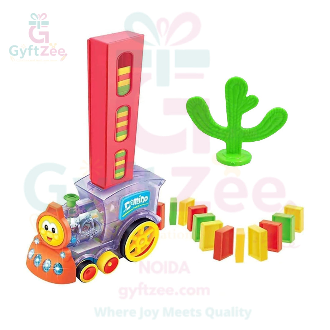 Domino Train Toy Set - Automatic Stacking with Lights & Sound