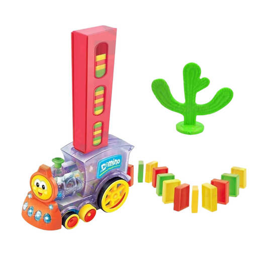 Domino Train Toy Set - 40 Pcs Automatic Stacking with Lights & Sound