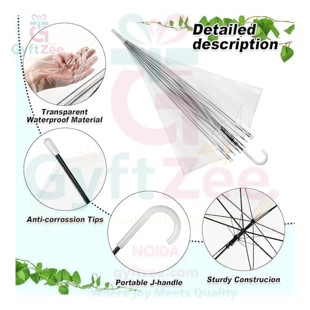 Transparent and Foldable Umbrella | Stylish & Compact Rain Protection [approx. 50 cm (19 inches)]