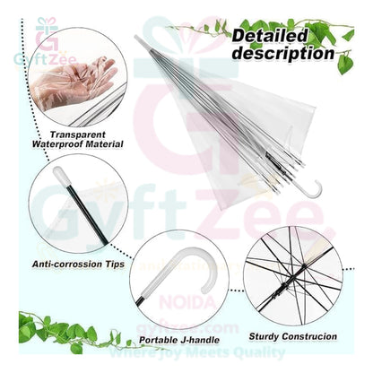 Transparent and Foldable Umbrella | Stylish & Compact Rain Protection [approx. 50 cm (19 inches)]