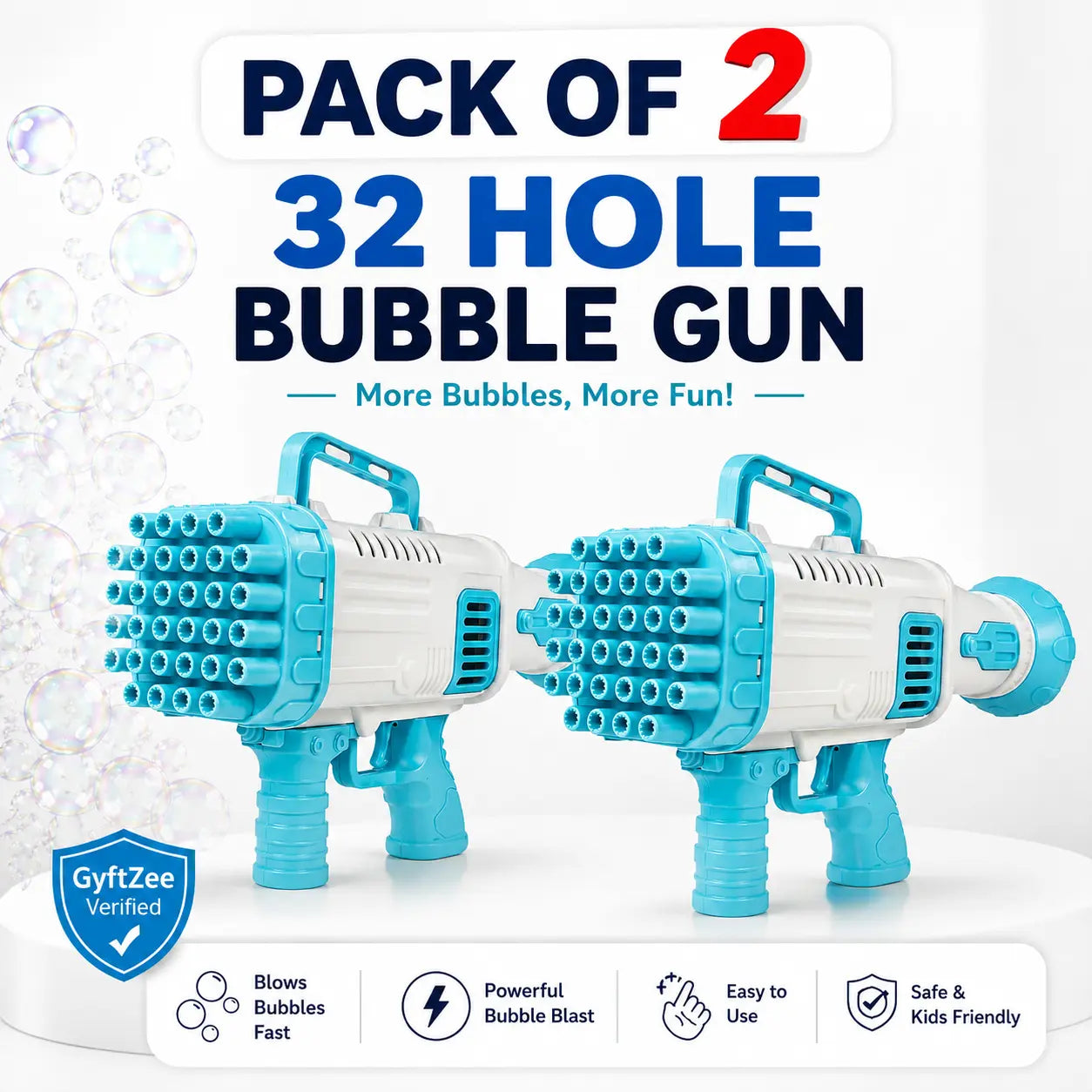 [Assorted] 32 Hole Bubble Gun + Projector Camera Keychain [3+ years]