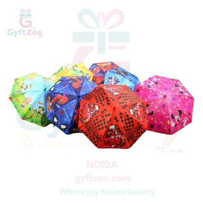 [Random character & Color] Kids' Character Umbrella | Fun Mix of Cartoon Designs | approx. 48 cm (18 inches)