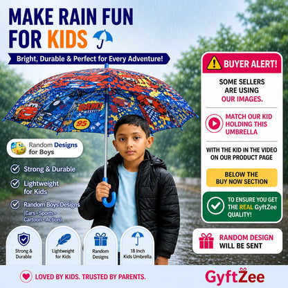 Kids Umbrella [Random Designs for Boys]