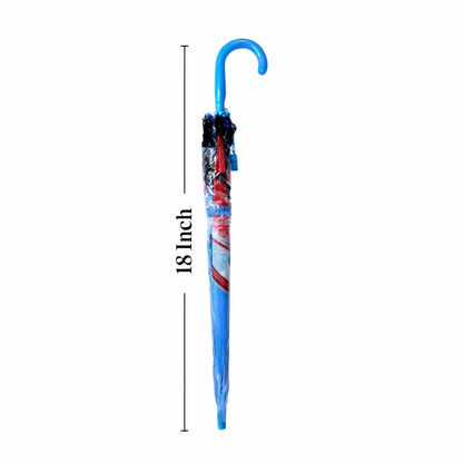 Blue umbrella with a measurement label indicating 18 inches on a white background