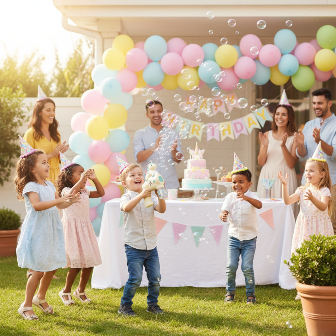 (1 pcs, random color) Unicorn Bubble Gun With 1 Bottle Bubble Refill Solution