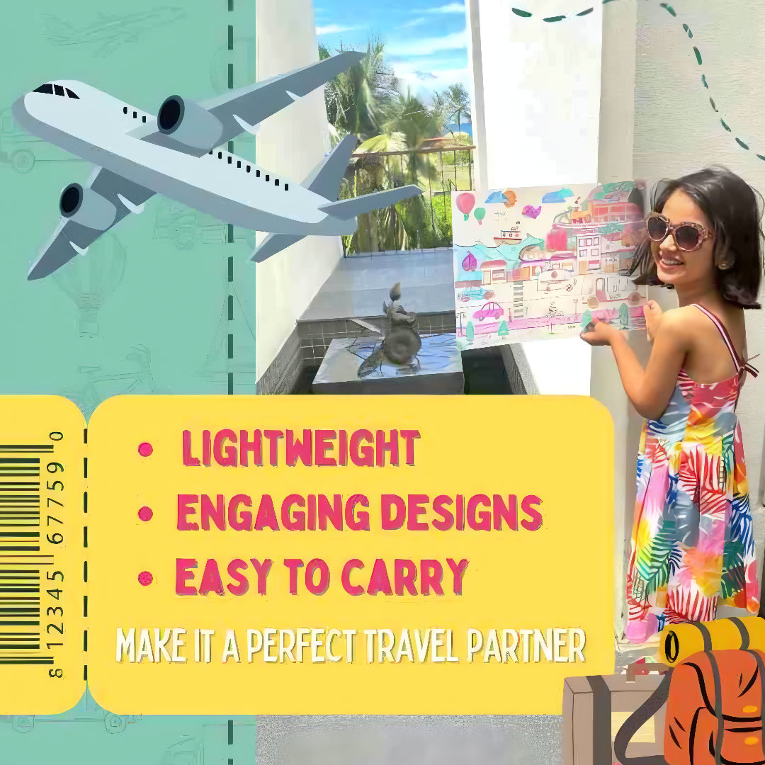 Vehicle Design Reusable Doodle Table Mat for Kids – DIY Color Painting & Drawing Activity Toy