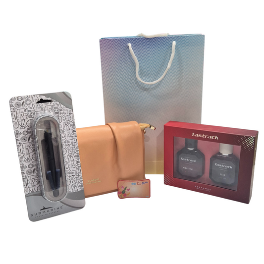 Women's Day Gift Combo – Fastrack Perfume, Submarine Pen & Trendy PU Purse | Free Gift