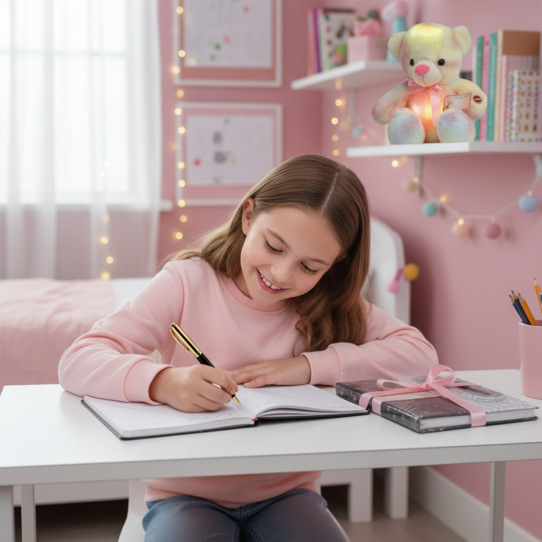 Gift 8-14 years Girl | Glow Teddy, Executive Diary, Pen & More