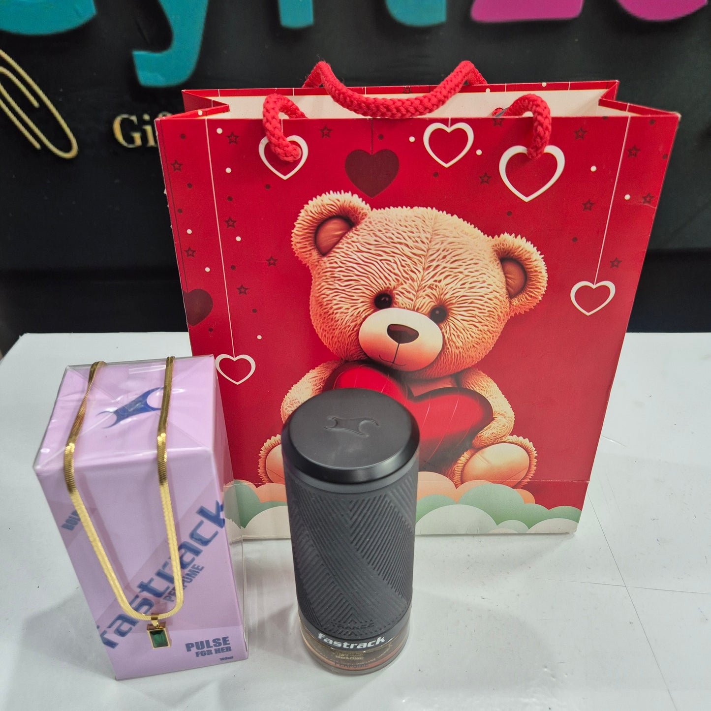 Women's Day Gift Combo – Elegant Snake Chain Jewelry & Titan Fastrack Perfume | Free Gift
