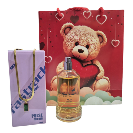 Women's Day Gift Combo – Elegant Snake Chain Jewelry & Titan Fastrack Perfume | Free Gift