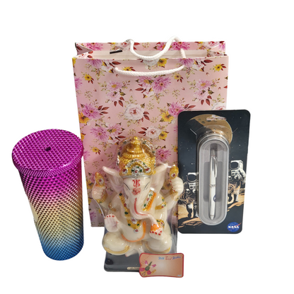 Women's Day Gift Combo – Sipper, Ganesha Statue, NASA Pen & More | Free Gift