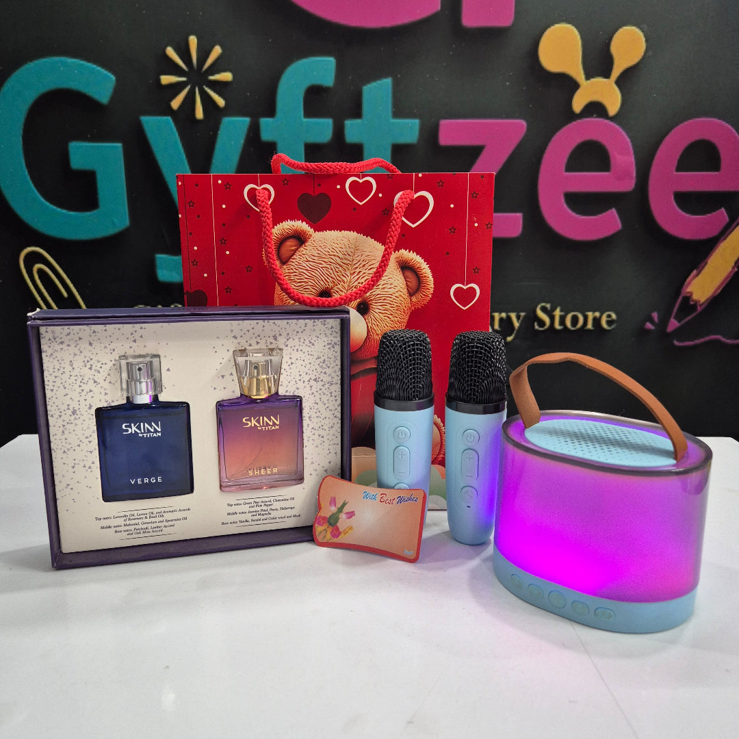 Women's Day Gift Combo – SKINN Verge & Sheer Perfume, Karaoke Mic & Free Gift